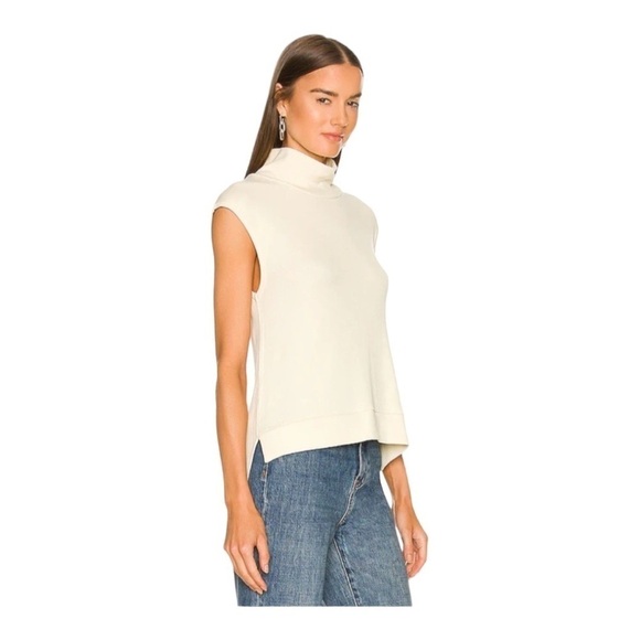 LNA Tops - NEW LNA Nessy Sleeveless Top Turtleneck Thermal High Low Hemline In Cloud Cream